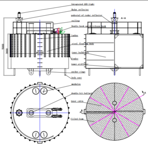 5m diameter offshore steel  mooring buoy