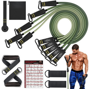 Resistance Bands Set Exercise Bands for Men Women Fitness Gym Home Workout Bands Strength Training Physical Therapy Shape Body