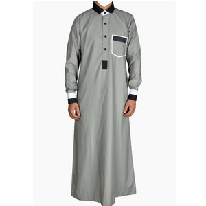 Chest Pocket Latest Design Stylish Design New Look Mens Al Daffah Thobes Dubai Muslim Thobe Omani Thobes For Gents