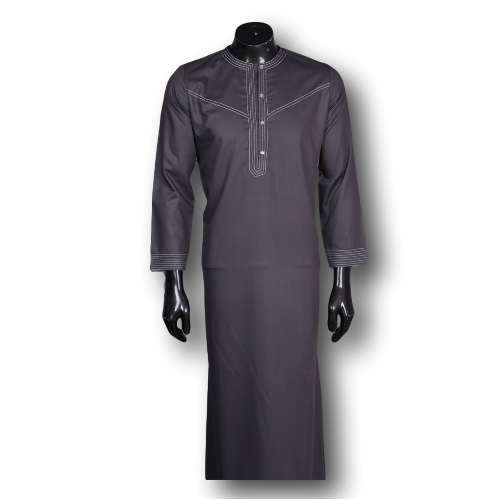 Plain Black Color High Quality Islamic Dress Men Clothing Blank Muslim Wear Urban Style Men Long Al Dafah Thobes