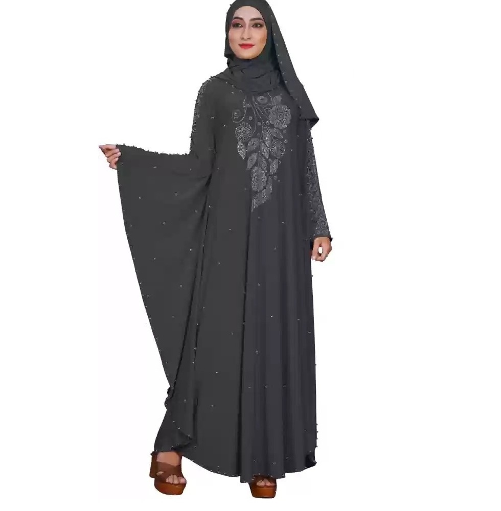 New Arrival 2023 breathable Luxury Embroidery solid Color Abaya Umbrella Style women muslim dress