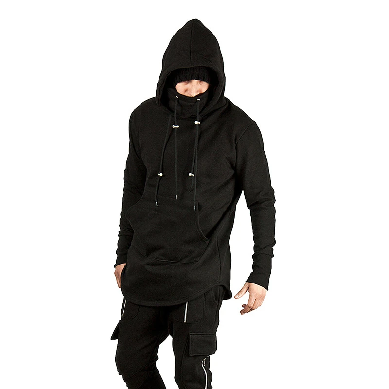 2024 Slim Fit long Sleeve Skull Mask Men GYM Bodybuilding Ninja hoodie Breathable Mens Casual