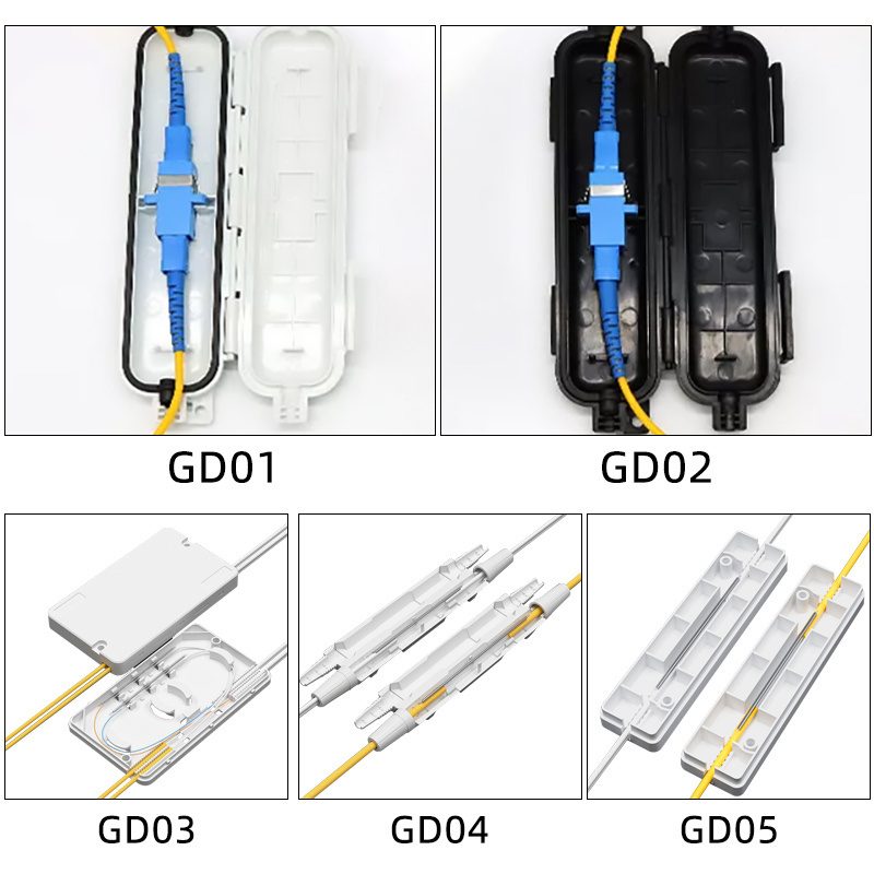 1 core Drop cable splicing protective sleeve SC adapter connection fiber optic protection box FTTH