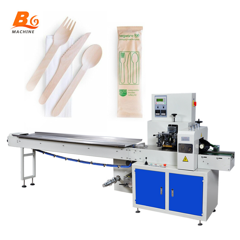 BG Horizontal Automatic Cutlery Packing Machine Fork Spoon Napkin Combination Packaging Machine