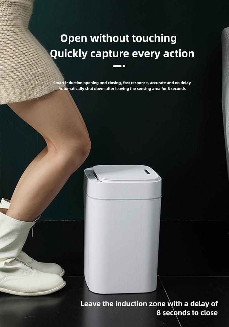 High Quality Round Design Automatic Rechargeable Touchless Sensor Trash Can Smart Dustbin Waste Bins