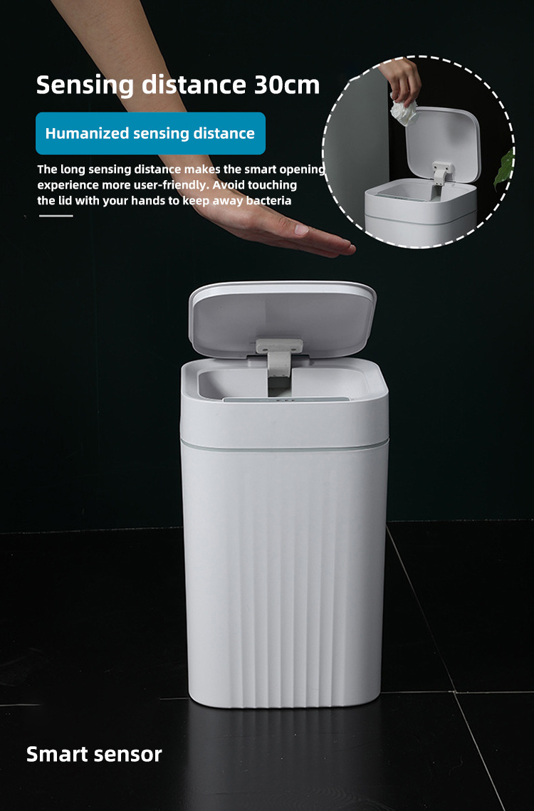 High Quality Round Design Automatic Rechargeable Touchless Sensor Trash Can Smart Dustbin Waste Bins