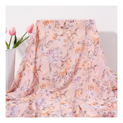 supplier 100% Polyester Woven CrepeChiffon Fabric Printed Polyest Chiffon Dress lining Fabric