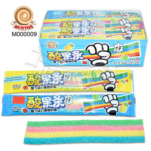 High quality halal multi-color sour and sweet fruit strip gummy candy soft candy