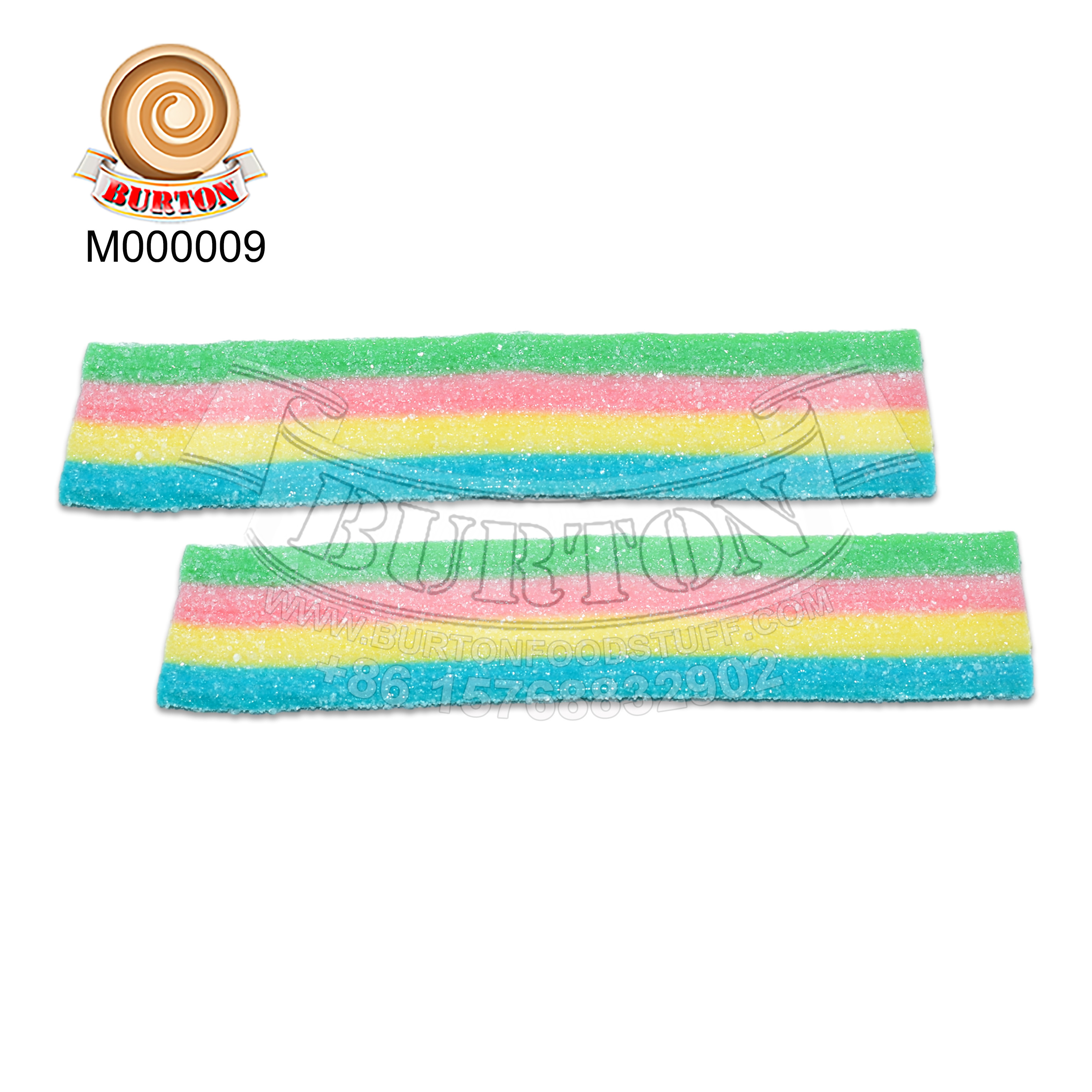 High quality halal multi-color sour and sweet fruit strip gummy candy soft candy