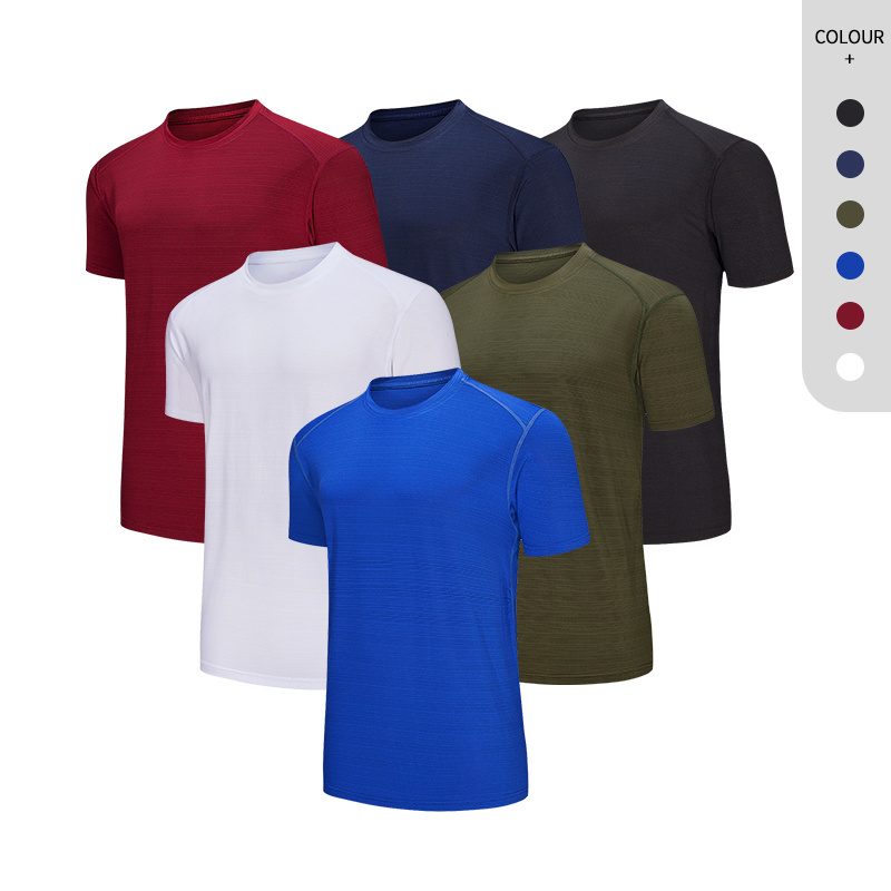 Wholesale Slim Fit T Shirt Men Quick Dry Gym Shirt Polyester Spandex Large Short Sleeve Shirts For Men