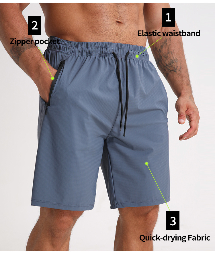 87%Nylon 13 %Spandex Men Running Shorts Sweat Athletic Gym Shorts Quick Dry Casual Shorts for Fitness