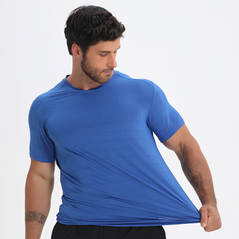 Wholesale Slim Fit T Shirt Men Quick Dry Gym Shirt Polyester Spandex Large Short Sleeve Shirts For Men