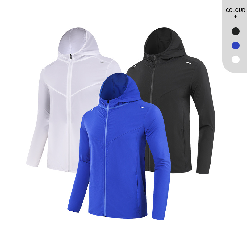 Wholesale Custom  Reflective Stripe Men Motorcycle Sports Running Winter Outdoor Windrunner Jackets