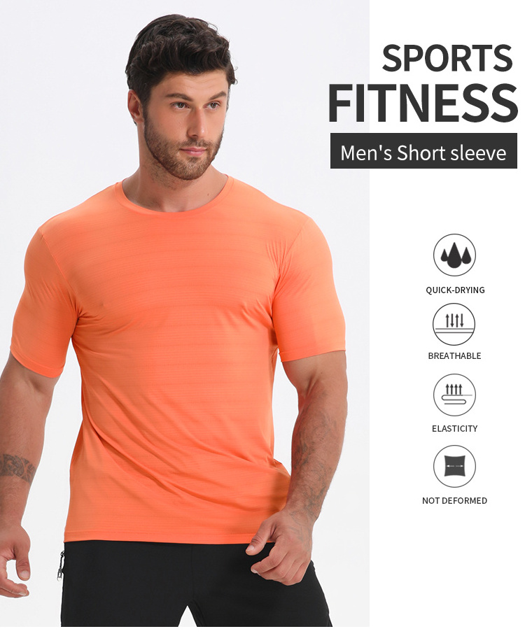 Wholesale dryfit Athletic Running Sports Wear Compression Gym Men's Muscle Fitness Clothes Nylon t shirt T Shirts