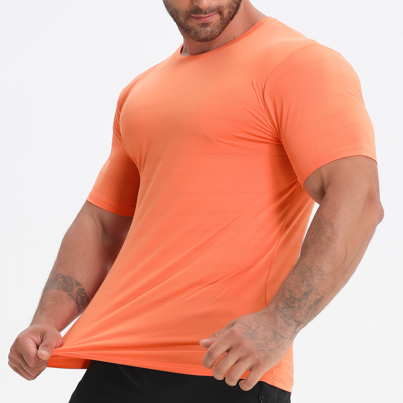 Wholesale dryfit Athletic Running Sports Wear Compression Gym Men's Muscle Fitness Clothes Nylon t shirt T Shirts