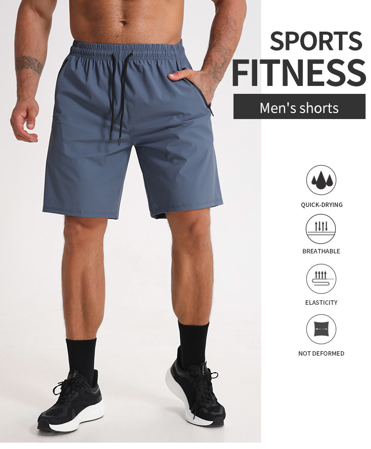 87%Nylon 13 %Spandex Men Running Shorts Sweat Athletic Gym Shorts Quick Dry Casual Shorts for Fitness