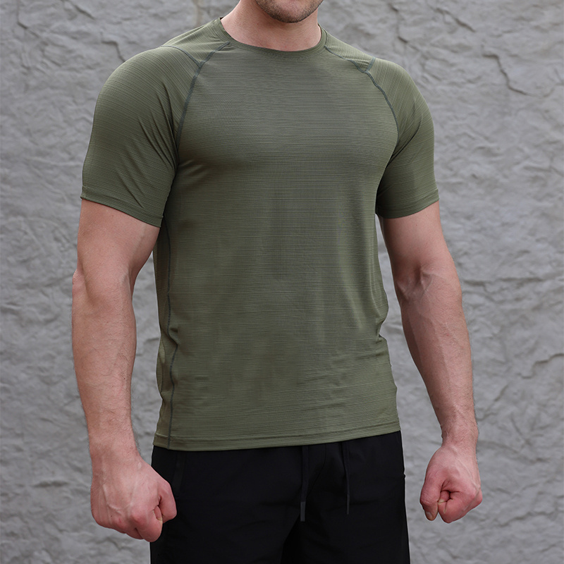 Wholesale 89 polyester 11spandex custom logo breathable sports t-shirt men dry fit athletic shirts gym