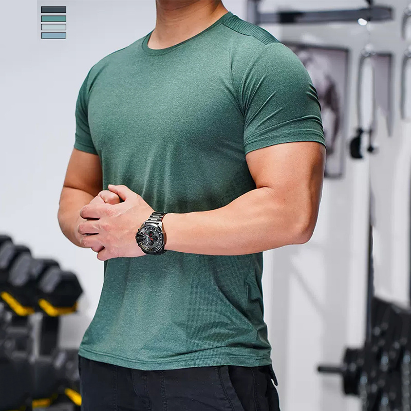 Men's Sportswear Gym Lightweight Clothing Quick Dry T-Shirt  Athletic Breathable Sports Moisture Wicking Nylon Spandex shirts