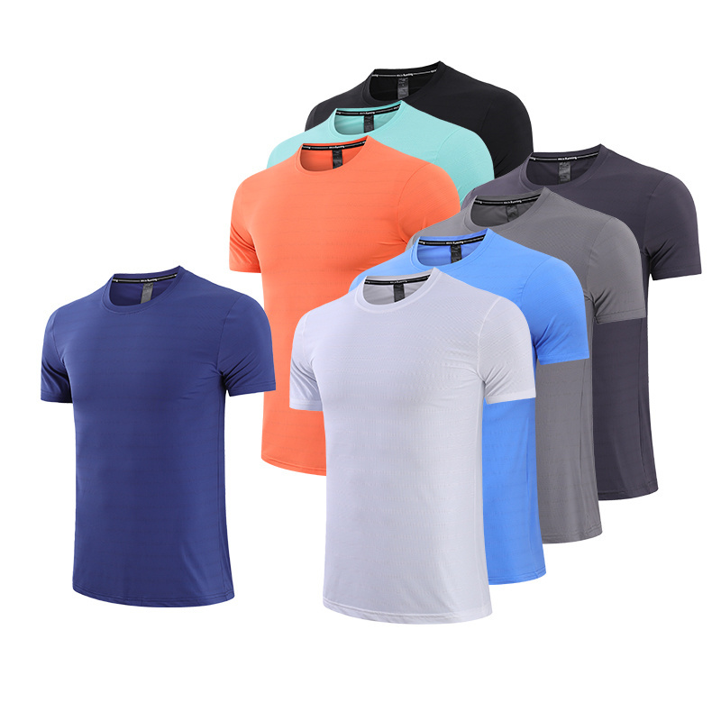 Wholesale dryfit Athletic Running Sports Wear Compression Gym Men's Muscle Fitness Clothes Nylon t shirt T Shirts