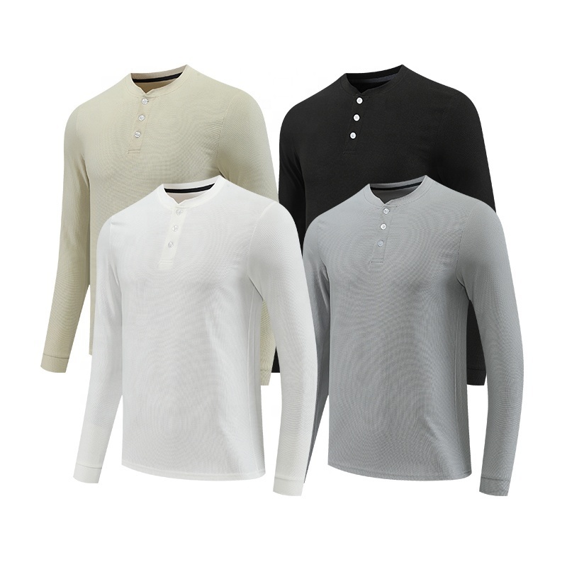 Hot sales 100% polyester Polo shirts skin friendly fabric Polo collar long sleeve shirts for men