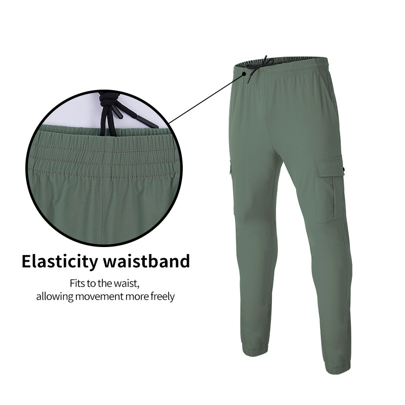 Nylon Track Pants Men Baggy Straight Cargo Pants Streetwear Wholesale Men Athletic Training Quick Dry Pants