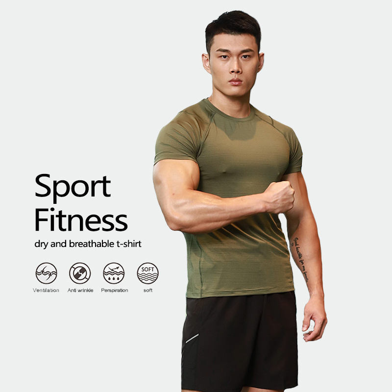 89%polyester 11% spandex custom private logo workout wear gym clothing fitness apparel men T Shirt