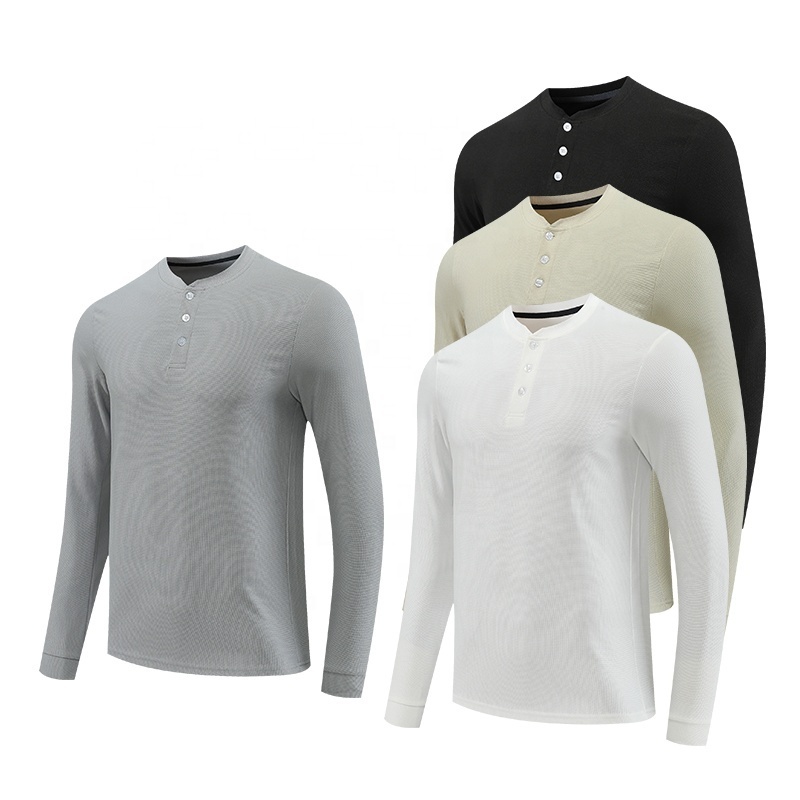 Hot sales 100% polyester Polo shirts skin friendly fabric Polo collar long sleeve shirts for men