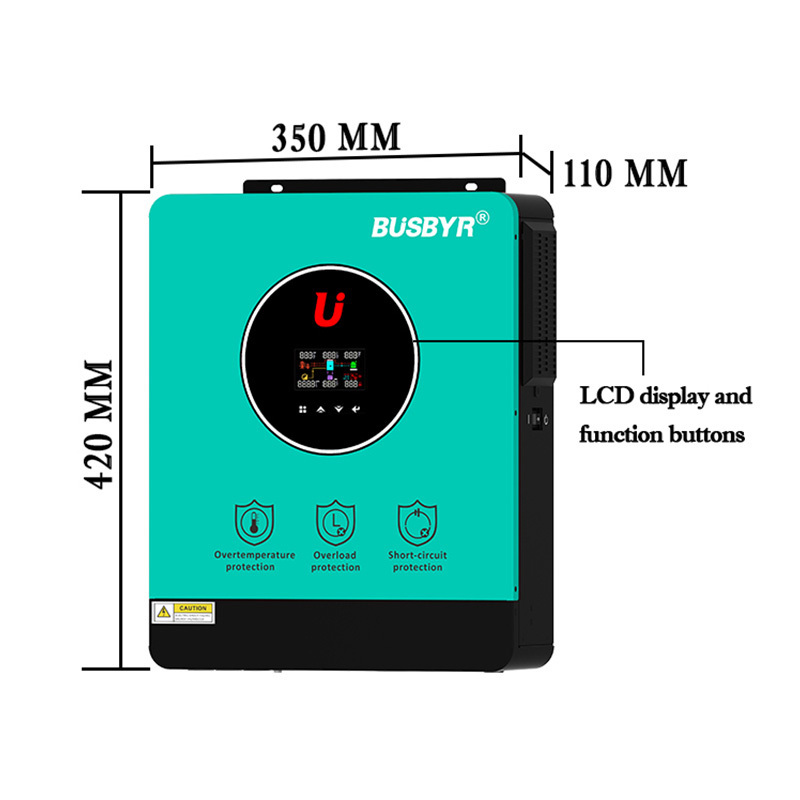 Busbyr 6.2KW 10.2KW 48V DC 220/230V AC Pure Sine Wave Solar Inverter Double MPPT On/Off Grid Solar hybrid Inverter