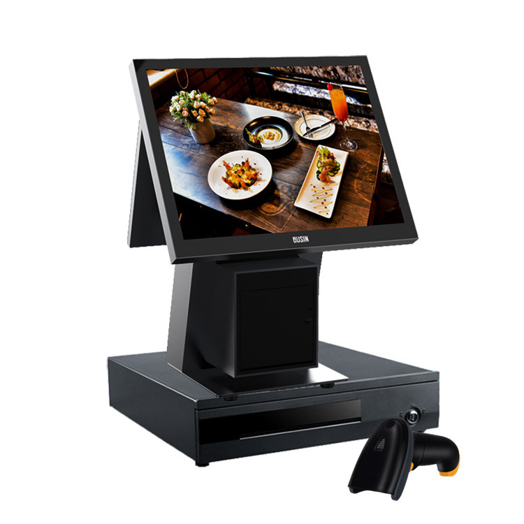 1920*1080 pixel capacitiva touch screen all in one pos system stainless steel pos hardware terminal cash register