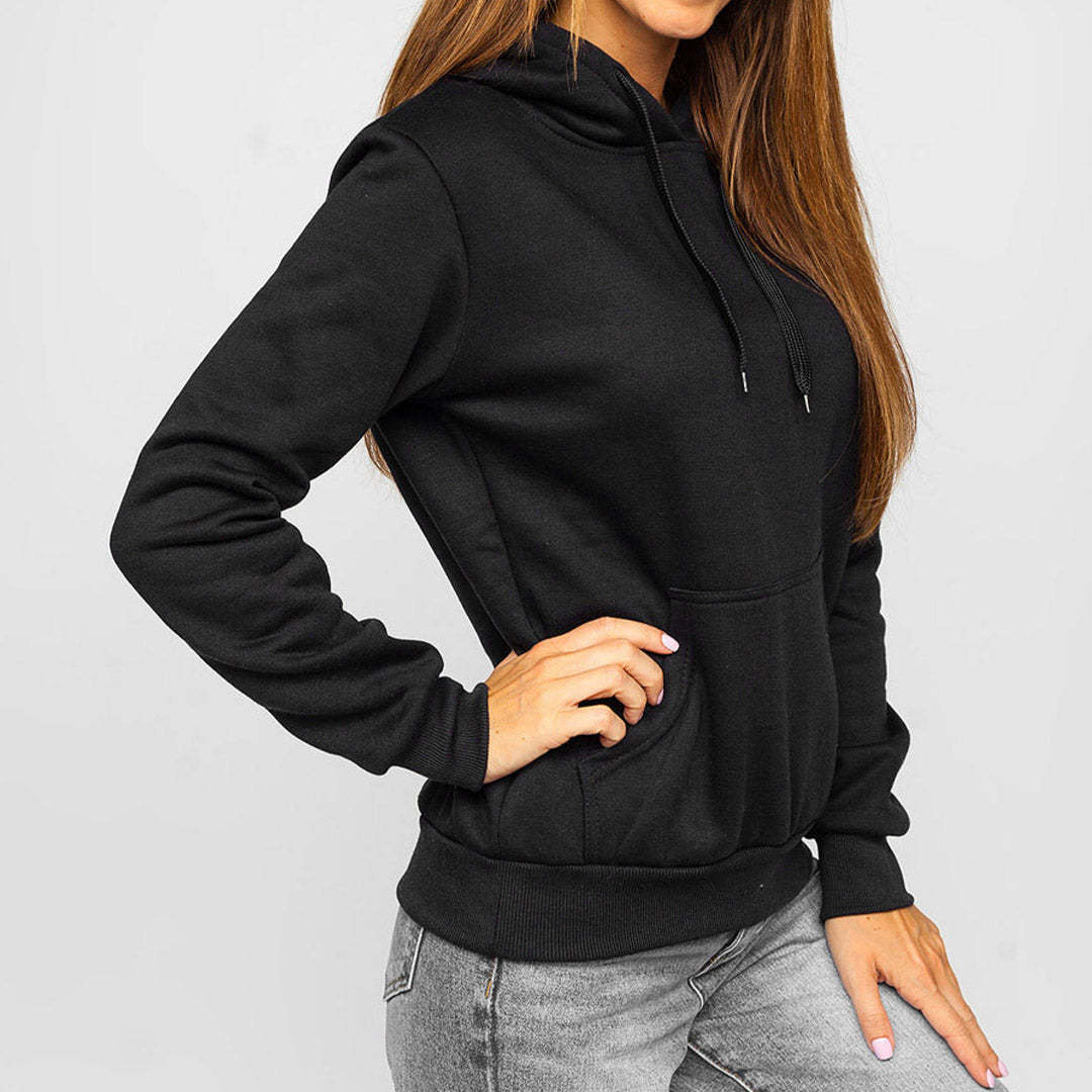 Wholesale Cheap Winter 450gsm In Different Colors Plain Pullover long Custom Logo Printed Pure Color Women's Long Sleeved Hoodie