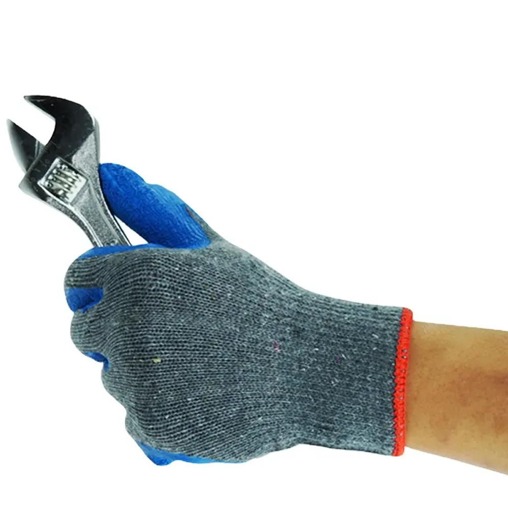 Factory wholesale price Cotton Dipped Protective Gloves Latex Rubber Coated Construction Warehouse Gardening Work Gloves