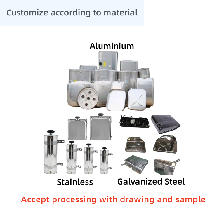 Trailer parts & accessories Factory customization fuel transfer tank spun aluminum fuel tank