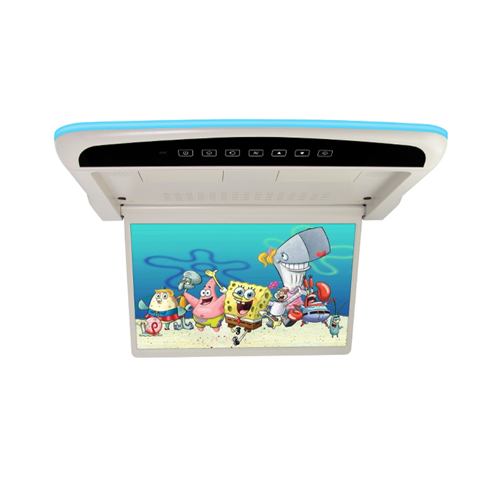 15.6 Inch HD Car Roof Mounted Monitor Bus Electric Flip Down Monitor Android 9 Ceiling Monitor For Car