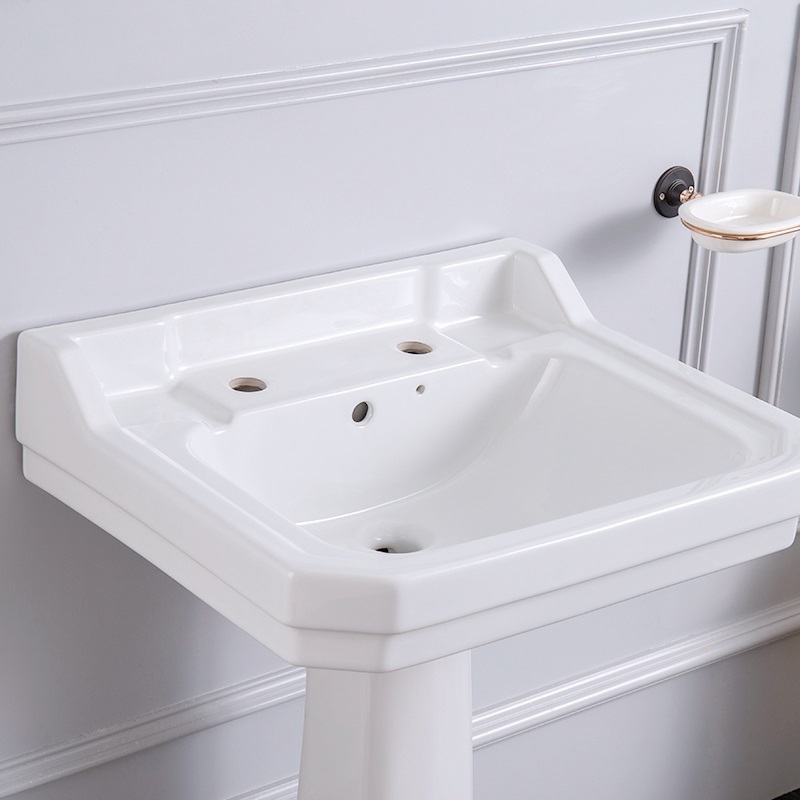 British traditional Pedestal basin sink high quality Traditional Ceramic Bathroom Sink for Toilet Bathroom Washbasin