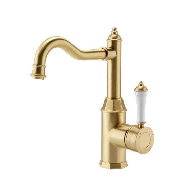 Kitchen Sink Faucet Hot and Cold New Traditional Whole Brass Kitchen Tap Luxury ceramic lever handle Chrome