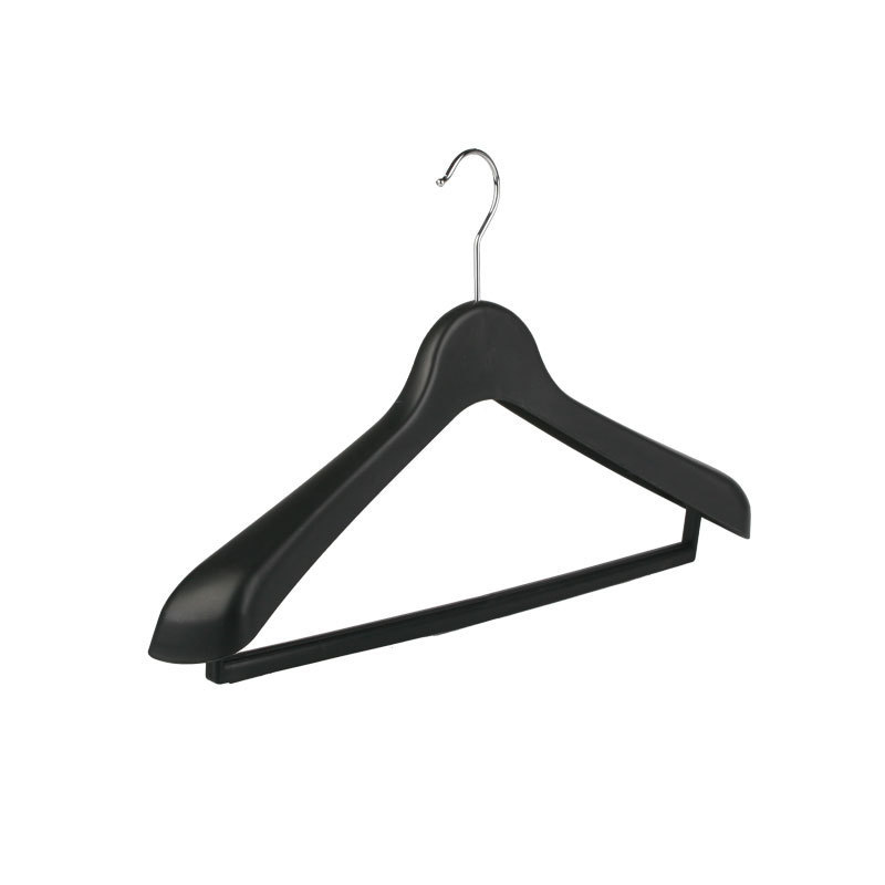 Black Plastic Extra Wide Suit Hangers with logo  wholesale coat hanger cheap plastic ordinary