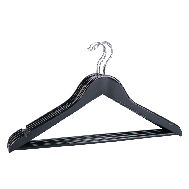 Fashion wooden hangers Customization custom logo  wholesale Black Classic Wood Shirt Hangers