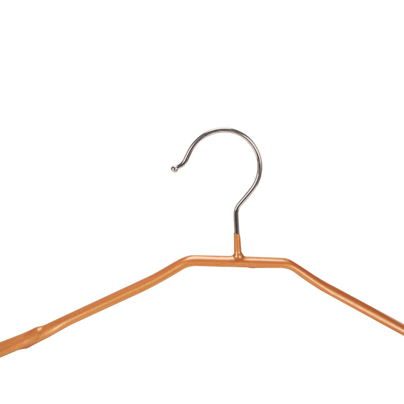 Gold Color Metal PVC Coated Hanger Hanger Extra Shoulder Metal with Bar Clothing Multifunction Single Stainless Steel Floor Type