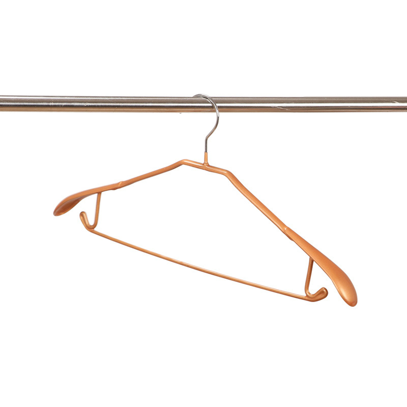 Gold Color Metal PVC Coated Hanger Hanger Extra Shoulder Metal with Bar Clothing Multifunction Single Stainless Steel Floor Type