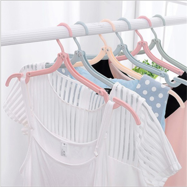 Folded Hanger Plastic Hook Fold Hanger Clothes Laundry Product Travel Space Saving Wardrobe Fordable  Hanger