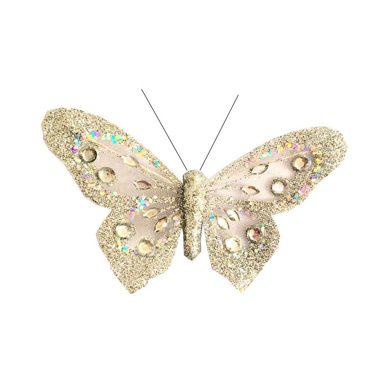 Silver simulation butterflies for spring holidays