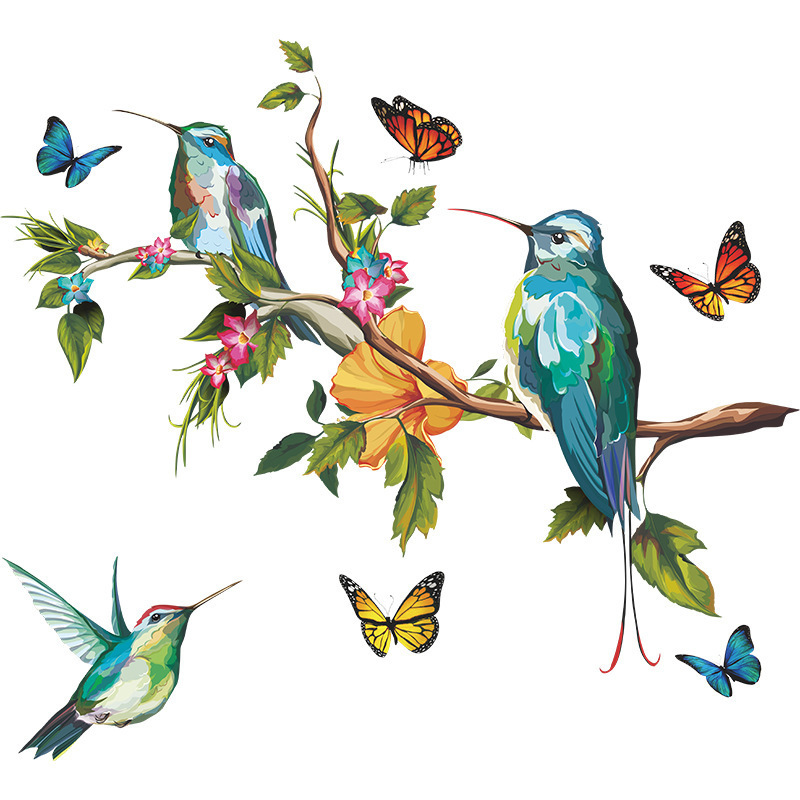 FX-B247 kids room butterfly birds wall stickers decorations wall sticker decoration window stickers