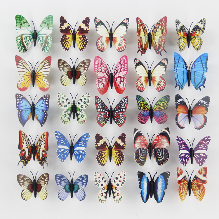 Light reflective glow butterflies 3d wall stickers 8cm