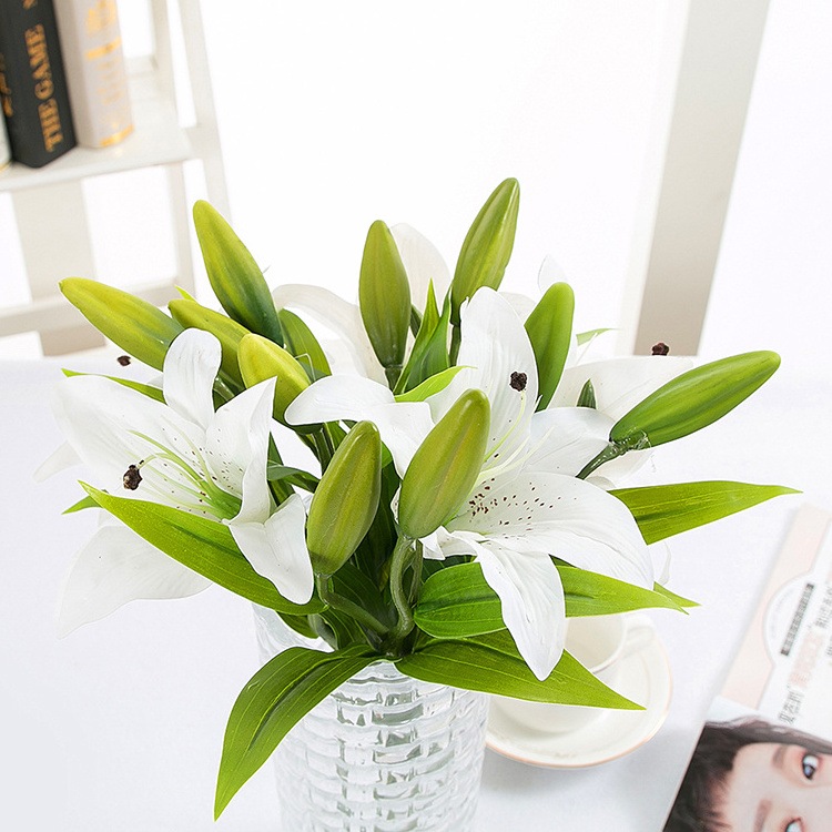 Nearly Natural real touch artificial lily flower for wedding bouquet and home decoration