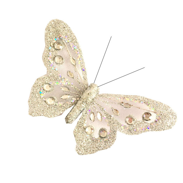 Silver simulation butterflies for spring holidays