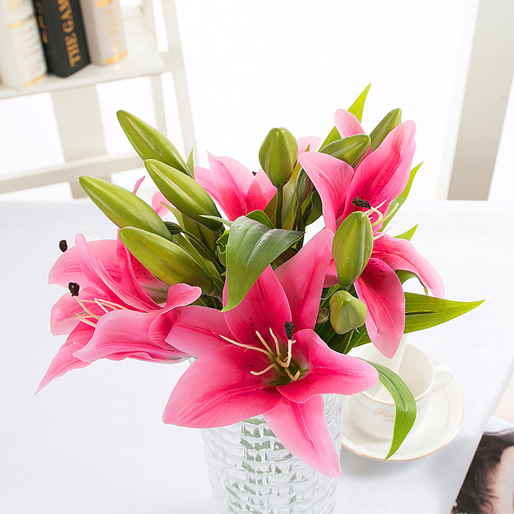 Nearly Natural real touch artificial lily flower for wedding bouquet and home decoration