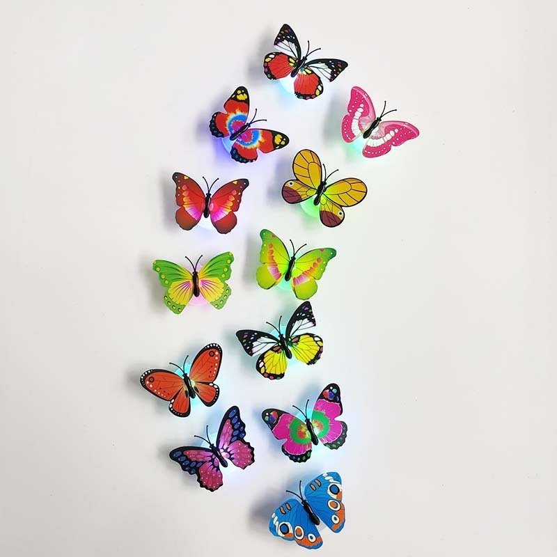 Realistic PVC LED  3d butterfly wall sticker for wall decoration and wedding decoration PVC18143