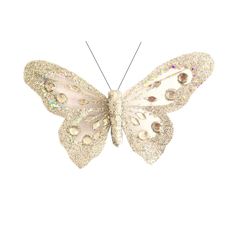 Silver simulation butterflies for spring holidays