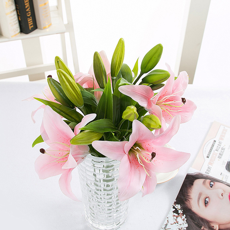 Nearly Natural real touch artificial lily flower for wedding bouquet and home decoration