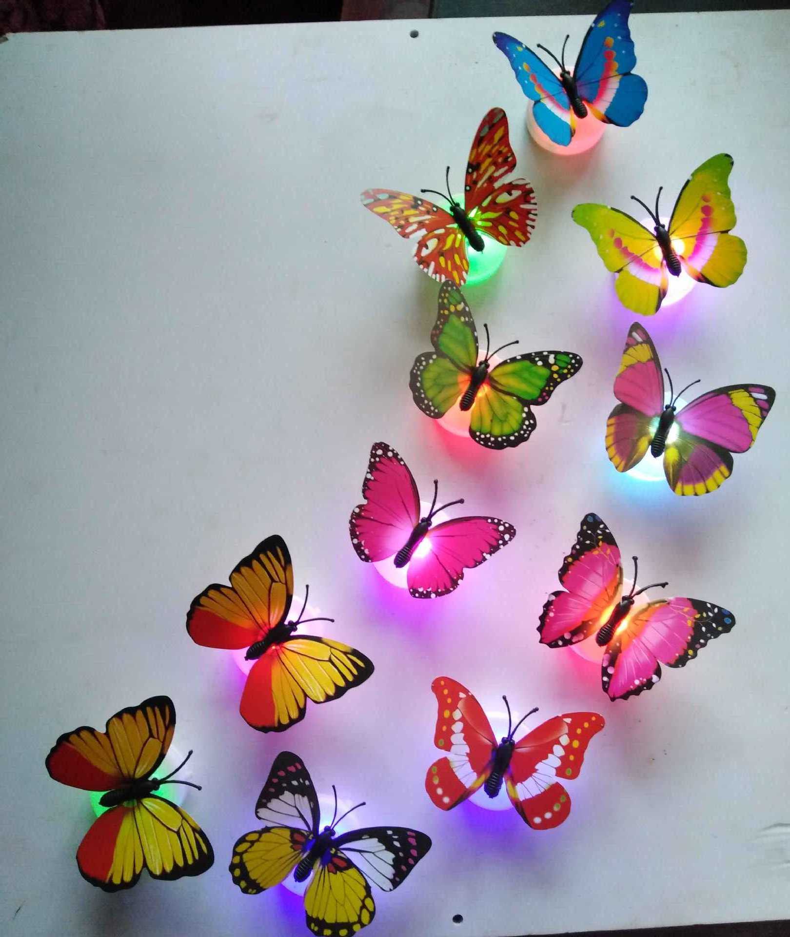 Realistic PVC LED  3d butterfly wall sticker for wall decoration and wedding decoration PVC18143